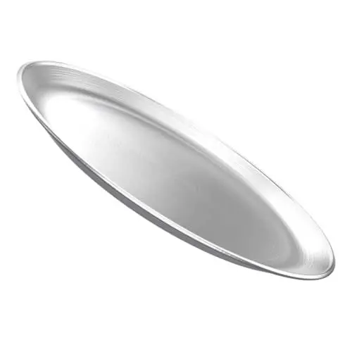 Produktbild: MOLUCKFU Servierteller für Speisen Grillplatte Restaurantteller Backformen Speiseteller edelstahlplatte snack platte Edelstahlschalen für Lebensmittel Pizzateller Rostfreier Stahl Silver