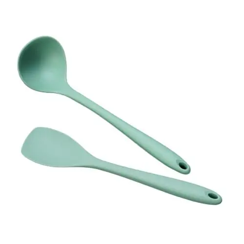 Produktbild: MOLUCKFU Silicone Kochgeschirr Set 2 Teiliges Essgeschirr Hitzebeständige Kochutensilien Suppenlöffel Und Schaufel Ideal Für Die Zubereitung Von Babynahrung Und