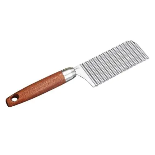 Produktbild: MOLUCKFU Wellenschneider Kartoffelschneider Edelstahl Wellenmesser Für Pommes Frites Und Gemüse Schneidwerkzeug Für Kreative Snacks Ergonomischer Griff Für Müheloses Schneiden