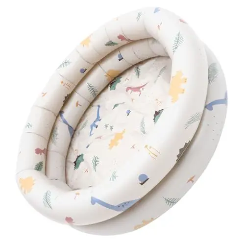 Produktbild: MOLUCKFU aufblasbares Spielzeug kinderplanschbecken plantschbecken Kind außen Pool Gartenpool schwim Pool Babybadebecken winziger Pool Babybecken rundes Badebecken Wasserbecken PVC Beige