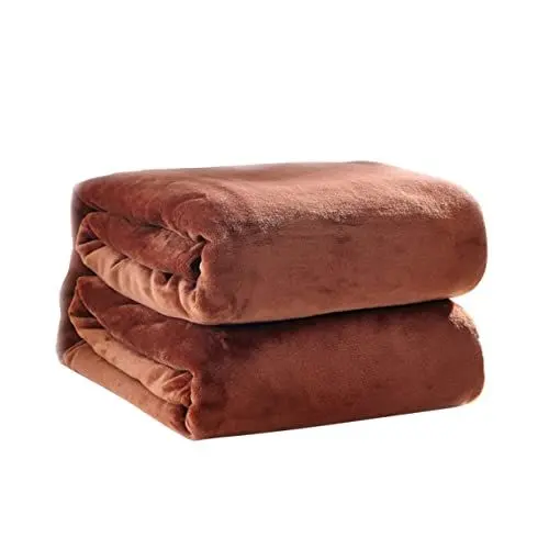 Produktbild: MOLUCKFU Mehrzweckdecke Aus Flanell-Fleece 120 X 200 cm Einfarbig Design Kaffee