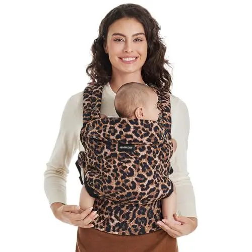 Produktbild: Momcozy Babytrage – Baby Carrier für Kleinkind (3-20 kg) · Ohne Einsätze · Ergonomische M-Trage · X-Rücken · Leicht & Luftdurchlässig, Leopard