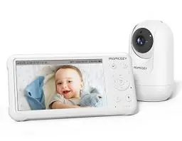 Produktbild: momcozy Babyphone mit Kamera 5 Zoll, 1080P HD-Video Babyphone ohne WLAN mit Kamera und Audio 5000 mAh Akku Babyphone, IR-Nachtsicht Weitwinkelobjektiv 2-Wege-Audio Vox-Modus 960 Fuß Reichweite