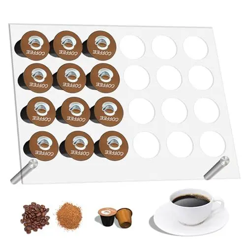 Produktbild: momgyaamz Cafissimo Kapselhalter, Kaffeekapseln Behälter Acryl, Kaffeekapseln Aufbewahrung für Büro, Küche und Haus, Kaffee Aufbewahrung 34.5*26.5cm für 24 Kaffeekapseln, Kapselhalter Transparent