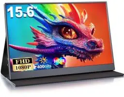 Produktbild: MOMODS Portable Monitor, 15.6 Zoll Tragbarer Monitor, IPS FHD 1080P HDR, Externer Mobile Bildschirm mit Mini HDMI Typ C, für Laptop, Mac, PS5, Xbox