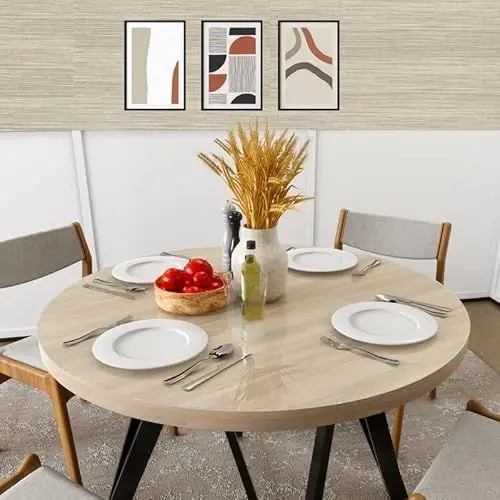 Produktbild: Mom's Home transparente Runde Tischfolie mit abgerundeten Kanten, 2 mm dick - erhältlich in verschiedenen Größen oder maßgeschneidert - durchsichtiger Tischschutz aus klarem PVC (Durchmesser 40 cm)