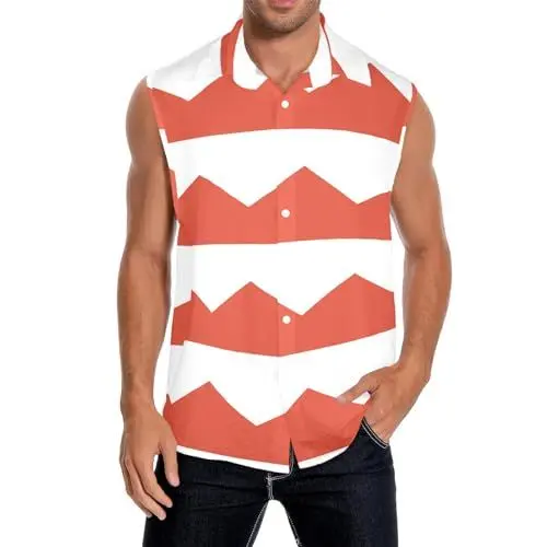 Produktbild: Monaco Flag Herren Ärmellos Button Down Shirts Weste Shirt, mehrfarbig, XXL
