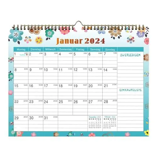 Produktbild: Monatlicher Familienplaner Kalender 2024 Wandkalender, 16-monatiger Kalender 2024 Januar 2024 - Juni 2025, Großer Home Planer Monatskalender 2024 Querformat für Büro zu Hause(size:14,57 x 11,42 Zoll)