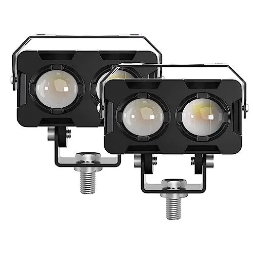 Produktbild: MONDEVIEW Zusatzscheinwerfer Motorrad LED Scheinwerfer 50W 5000LM 3 Modi LED Zweifarbiges 9-30V Nebelscheinwerfer 6000K 3000K Fernscheinwerfer für Motorrad Traktor Offroad SUV UTV ATV LKW