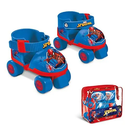 Produktbild: Mondo Toys – Marvel Spiderman Rollschuhe, verstellbar von 22 bis 29 – Komplettset mit transparenter Tasche, Ellenbogenschützer und Knieschoner - 18390