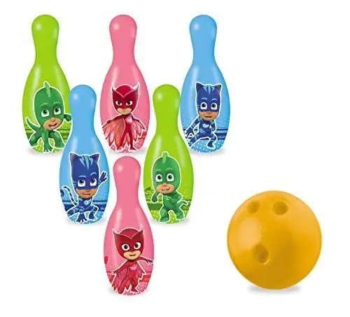Produktbild: Mondo Toys – PJ Masks-Bowling-Set für Kinder – INKLUSIVE 1 Ball und 6 PJ Masks-Themenkegel – Sportspielzeug – Spiel für Kinder 2 3 4 Jahre – 28430