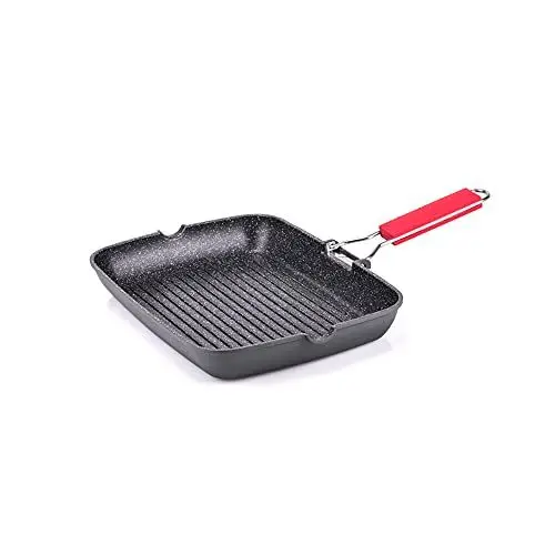 Produktbild: Moneta Grillpfanne 24 x 34 cm Pro Grill mit Klappgriff auch für Induktion