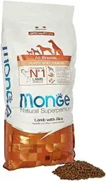 Produktbild: Monge Natural Superpremium Puppy and JUNIOR Lamb and Rice, Hundefutter für alle Rassen (Welpenfutter, Trockenfutter für Hunde mit Lamm & Reis, sehr Ballaststoff- & Vitaminreich, 12 kg)