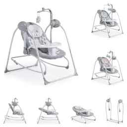 Produktbild: Moni Elektrische Liege Rhea 2-in-1, Musik, Schaukelstuhl, Fernbedienung, Farbe: Grau