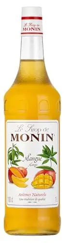 Produktbild: Monin Sirup Mango (1 x 1,0l) - für Cocktails und Desserts – Tropisches Mangogeschmackserlebnis für kreative Getränke und Süßspeisen