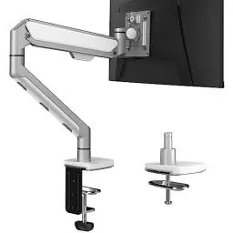 Produktbild: Monitor Halterung Arm FORGING MOUNT Bildschirmhalterung Tischhalterung für 13-36 Zoll Flach & Curved Bildschirm Höhenverstellbar Neigbar Schwenkbar Drehungbar, 12 kg pro Arm, VESA 75x75 / 100x100