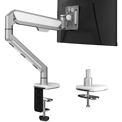 Produktbild: Monitor Halterung Arm FORGING MOUNT Bildschirmhalterung Tischhalterung für 13-36 Zoll Flach & Curved Bildschirm Höhenverstellbar Neigbar Schwenkbar Drehungbar, 12 kg pro Arm, VESA 75x75 / 100x100