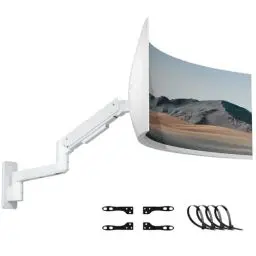 Produktbild: Monitor Wandhalterung für Ultrawide 17-49 Zoll - Heavy Duty Monitor Halterung Wand für 1 Bildschirm, Monitor Arm Wall Mount mit Höhenverstellbar, Max Load 20KG, VESA 75/100/200mm
