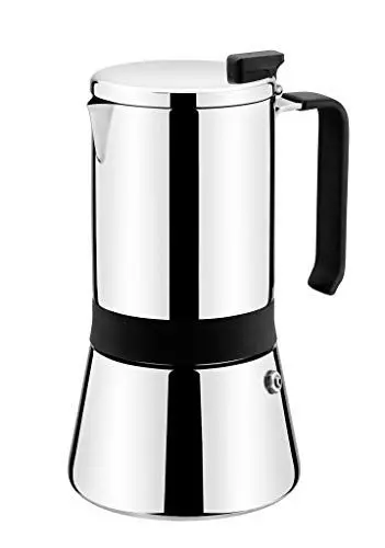 Produktbild: MONIX Scent Italienische Kaffeemaschine, 18/10, Edelstahl, Grau (Stahl), 10 tazas