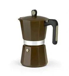 Produktbild: MONIX New Cream | Italienische Kaffeemaschine aus Aluminium, Fassungsvermögen 6 Tassen, geeignet für alle Arten von Küchen, einschließlich Induktion