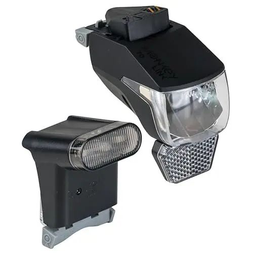 Produktbild: MonkeyLink Unisex – Erwachsene MonkeyLight Sport Set Connect 100 Lux Beleuchtungsset für E-Bikes mit BlueDoc Schnittstelle, Schwarz, One Size