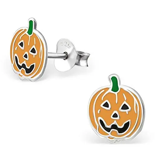 Produktbild: Monkimau Mädchen Ohrringe Halloween Kürbis Ohrstecker aus 925 Sterling Silver Silber