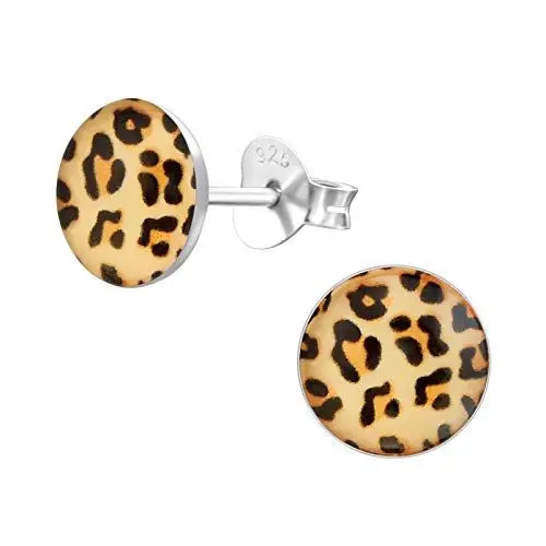 Produktbild: Monkimau Mädchen Ohrringe Leopard Muster Ohrstecker aus 925 Sterling Silver Silber
