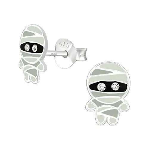 Produktbild: Monkimau Mädchen Ohrringe Mumie Ohrstecker aus 925 Sterling Silver echt Silber mit 4 Kristallen
