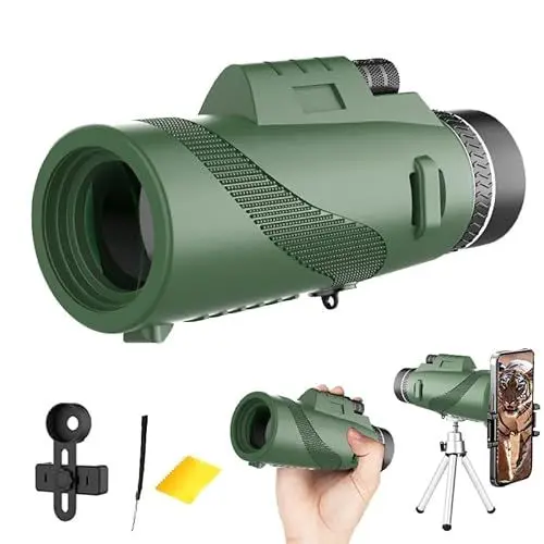 Produktbild: Monocular Telescope HD 40X60 HD Fernrohr Monocular Telescope Handy Fernglas objektiv FMC BAK4 Wasserdicht mit Halterung & Stativ für Klettern Vogelbeobachtung Jagd Konzert Fußballspiel Reisen