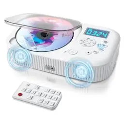 Produktbild: MONODEAL CD Player Tragbar, Tragbarer CD Player mit Zwei Stereo Lautsprechern und Bluetooth & Radio, Wiederaufladbar CD Player Tragbar mit Radio, Discman CD Player, Unterst¨¹Tzung AUX/USB