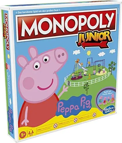 Produktbild: Monopoly Junior: Peppa Pig Edition, Brettspiel für 2 – 4 Spieler, Indoorspiel für Kinder ab 5 Jahren