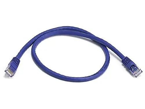 Produktbild: Monoprice Cat6 Ethernet-Patchkabel, Knickschutz, RJ45, reines blankes Kupfer, 550 MHz, UTP, 24 AWG, 60 cm, Violett – Fullboot-Serie