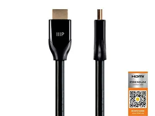 Produktbild: Monoprice Moonrise zertifiziertes Premium-HDMI-Kabel – Schwarz – 90 m 4K60 Hz, HDR, 18 Gbit/s, 24 AWG, YUV 4:4 (132991)