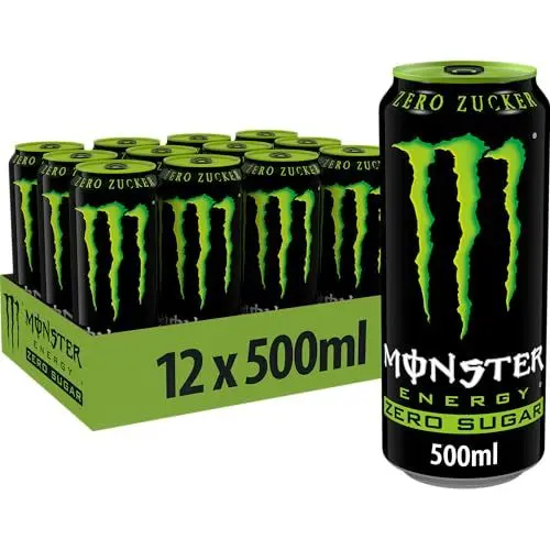 Produktbild: Monster Energy Zero Sugar - koffeinhaltiger Energydrink mit klassischem Energy-Geschmack - ohne Zucker und ohne Kalorien - in praktischen Einweg Dosen (12 x 500 ml)