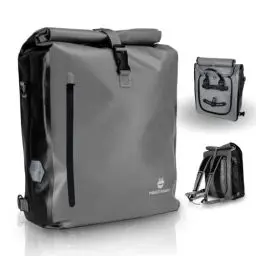 Produktbild: MONSTERANDO Travel-Monster 3in1 Fahrradtasche Business– wasserdicht und reflektierend – als Gepäckträgertasche, Umhängetasche und Rucksack – ideale fürs Fahrrad – 25L