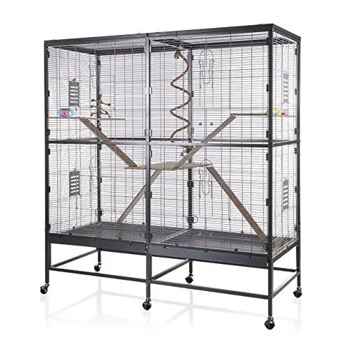 Produktbild: Montana Cages | Nagervoliere, Nagerkäfig XXL Sevilla 150, 6 Lenkrollen, für Ratten & Degus, der Rattenkäfig, Nagervoliere, Deguvoliere, AVILON Pulverbeschichtet, Antik Edition, ca. 150 x 65 x 161 cm