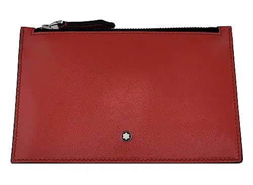 Produktbild: Montblanc Kartenetui mit Reißverschluss aus Leder in der Farbe Rot, Maße: 12,5cm x 9cm x 0,5cm, 129908