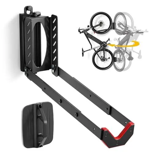 Produktbild: monTEK Schwenkbare Fahrrad Wandhalterung, Fahrradhalterung Wand ohne schweres Heben, platzsparender Fahrradständer für die Garage, einfaches Einhängen und Aushängen, kann bis zu 35 kg halten