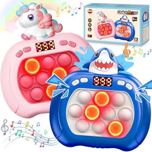 Produktbild: Montessori Spielzeug ab 3 Jahre: Vatos Pack of 2 Pop Game Push Fidget Adhs Kinderspielzeug ab 4 5 6 7 8 9 10 11 12 Jahre für Junge Mädchen Kinder Einhorn Geschenke lustige Einhörner Outdoor