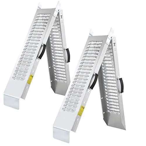 Produktbild: MONZANA® 2X Auffahrrampe 400kg (je 200kg) klappbar Laderampe verzinkter Stahl rutschfeste Oberfläche Auffahrschiene Verladerampe PKW Verladeschiene