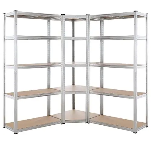 Produktbild: Monzana® 3er Set Schwerlastregal Eckregal 2625 kg 15 MDF-Platten Regal Lagerregal Kellerregal Steckregal Werkstattregal