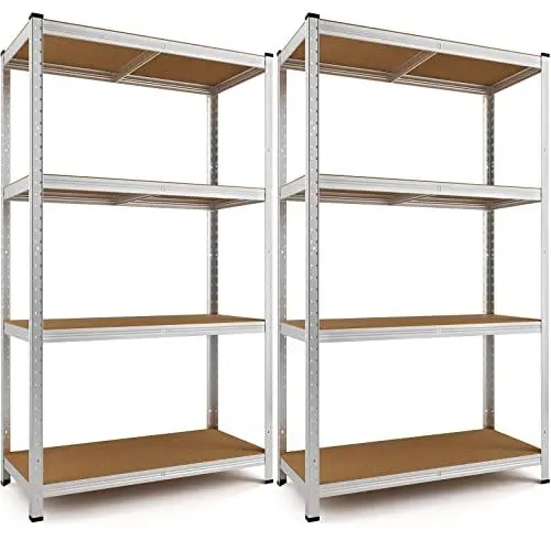 Produktbild: Monzana® 2X Schwerlastregal 160x90x40cm 1400kg 4 MDF-Platten Regal Lagerregal Kellerregal Steckregal Werkstattregal