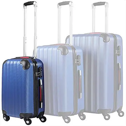 Produktbild: Monzana® Koffer Handgepäck ABS Hard Case 4 Rollen Teleskopgriff Zahlenschloss Kantenschutz Reisekoffer Hartschalenkoffer Rollkoffer Trolley Navy M