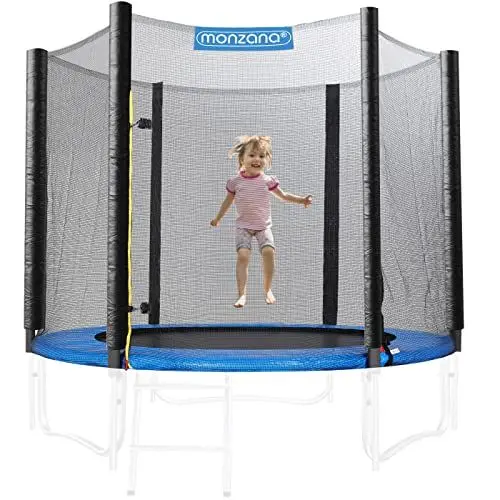 Produktbild: Monzana® Netz Sicherheitsnetz Trampolin Ø 366 inkl. Karabinerhaken UV-beständig Außenbefestigung optimaler Schutz - Trampolinnetz Trampolinschutz
