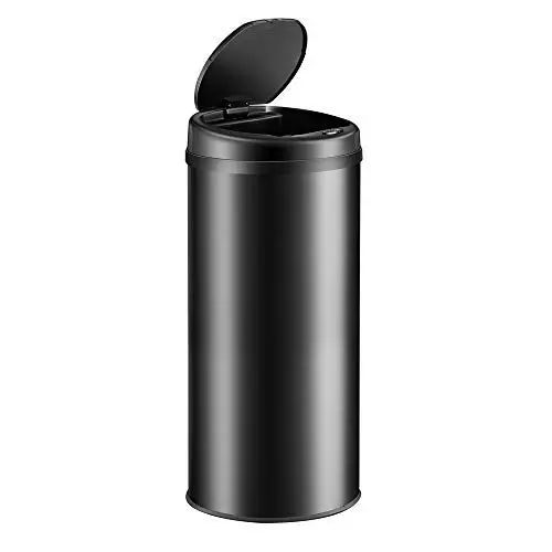 Produktbild: Monzana® Mülleimer Küche mit Sensor 40L Edelstahl USB Ladekabel Berührungslos Deckel Hygienisch Papierkorb Automatik Abfalleimer Wasserdicht Büro Schwarz Recycling