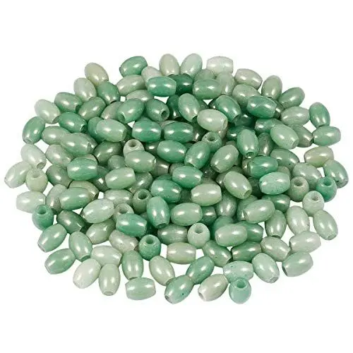 Produktbild: mookaitedecor 20pcs Natürliche Edelstein Perlen Großes Loch Lose Beads Charme für Schmuckherstellung DIY Projekt, Grüner Aventurin Fass Perlen(12x6mm)