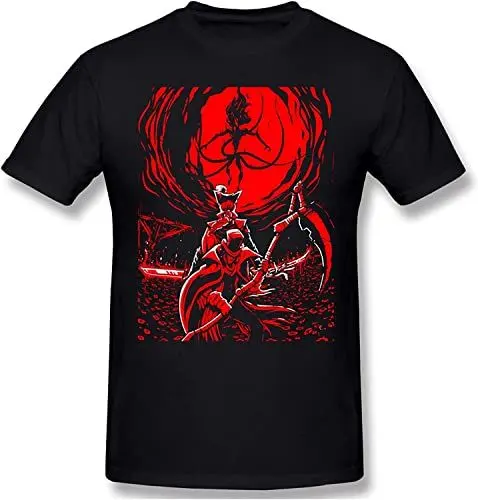Produktbild: Moon Presence Silhouette Bloodborne T Shirt Men Casual Short Sleeves Novelty Round Neck Shirt Tee Tops Black T-Shirts & Hemden(Medium)