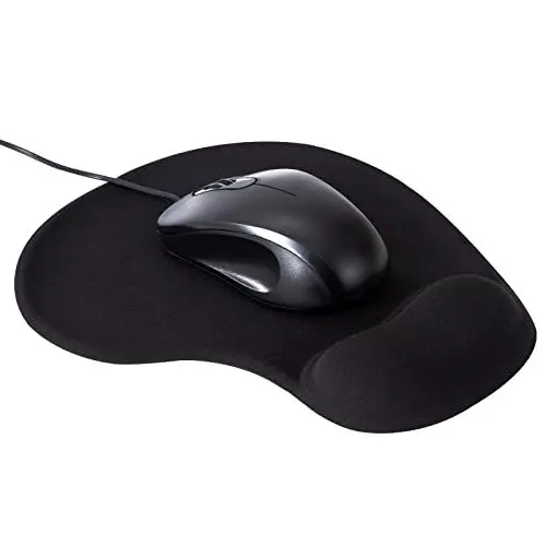 Produktbild: MoonSing Gel Mauspad, Mausunterlage Gelkissen, Ergonomisches Komfort Mausmatte mit Handgelenkauflage, rutschfest Office Mat Gel für Computer Laptop Notebook Homeoffice Büro, Schwarz
