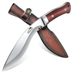 Produktbild: Moontay Outdoor Survival Messer VG10 Stahl, Jagdmesser Feststehende Klinge mit Scheide, Großes Full Tang Machete Bushcraft Camping Messer mit Holzgriff, Geschenke für Männer