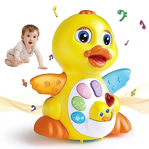Produktbild: MOONTOY Musik Kinderspielzeug ab 1Jahr Mädchen Junge,Ente Baby Spielzeug 6 10 12 Monate mit Musik und Lichte,Krabbel Musikspielzeug ab 1 Jahr,lernspielzeug Pädagogisches Babyspielzeug fur 1 2 Jahre